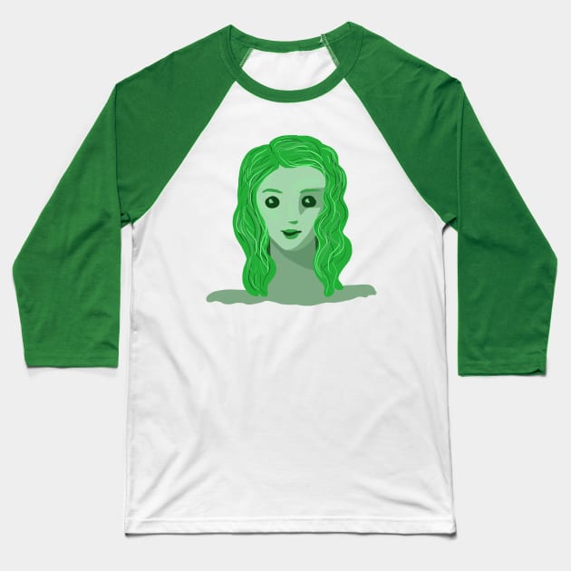 Mother Nature (Green Lady) Baseball T-Shirt by KelseyLovelle